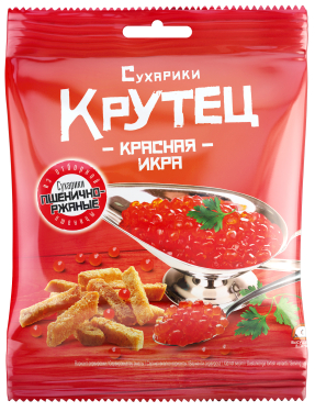 Сухарики КРУТЕЦ, вкус красной икры, 80 гр