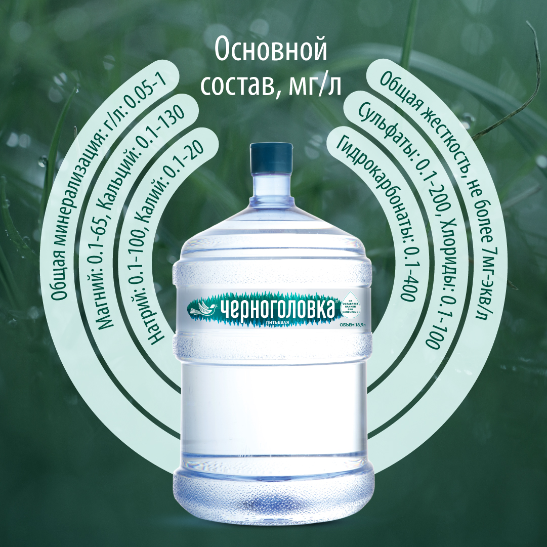 Вода питьевая ЧЕРНОГОЛОВКА 19 л