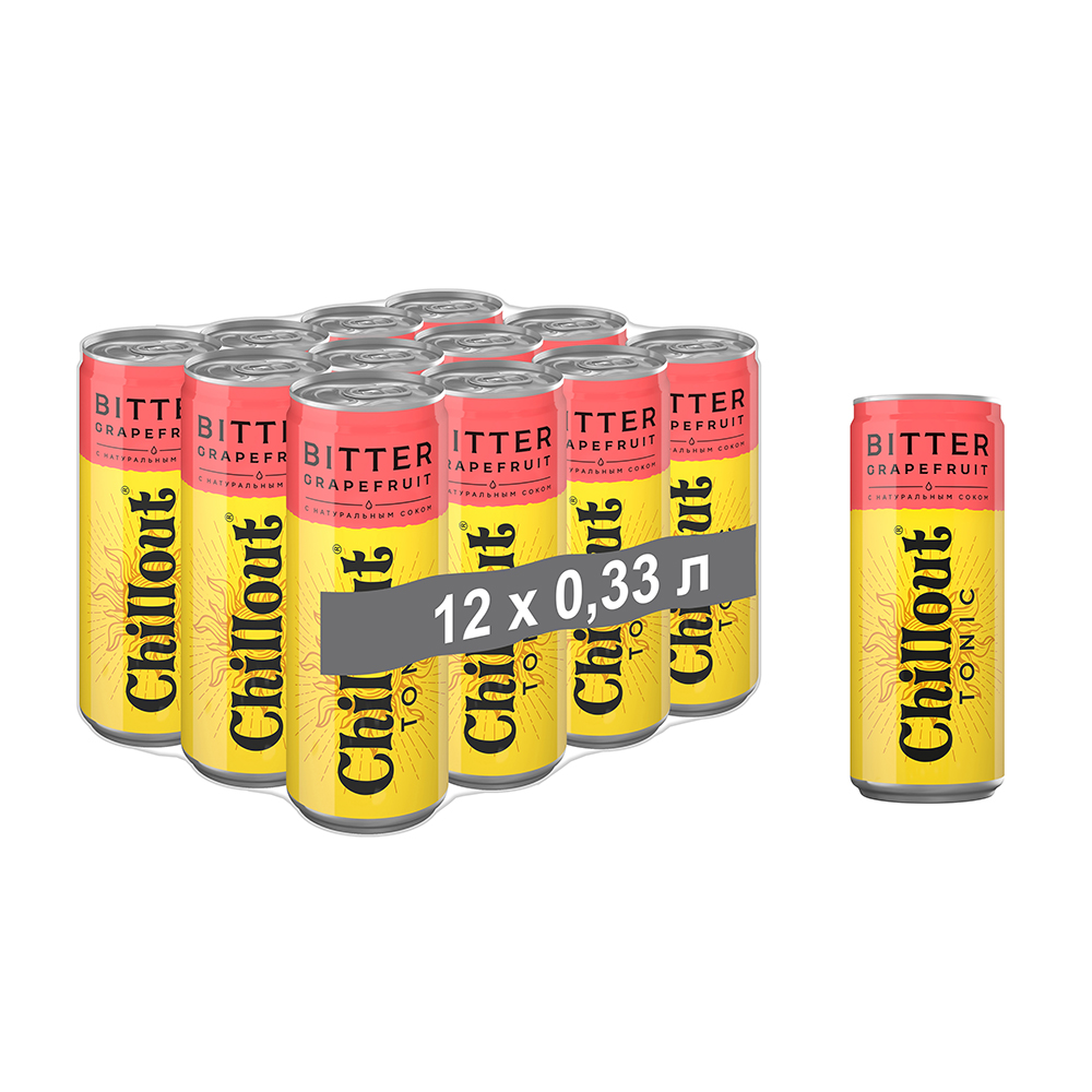  Тоник газированный «ChillOut Биттер Грейпфрут» 0,33 л, ж/б 