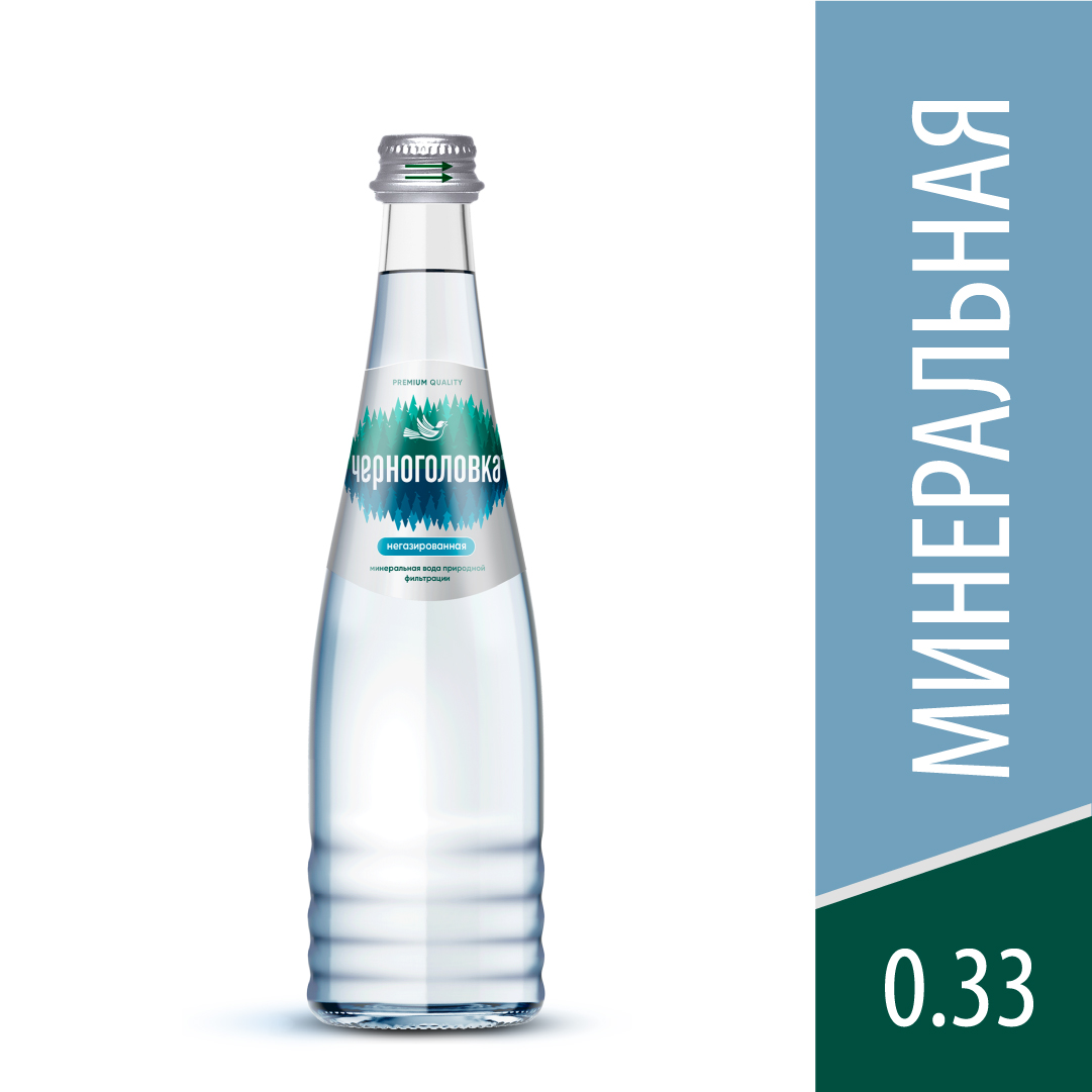 Вода питьевая минеральная ЧЕРНОГОЛОВКА 0,33 л, без газа, стекло