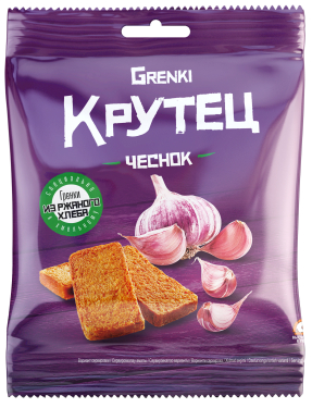 Гренки КРУТЕЦ, вкус чеснока, 80 гр