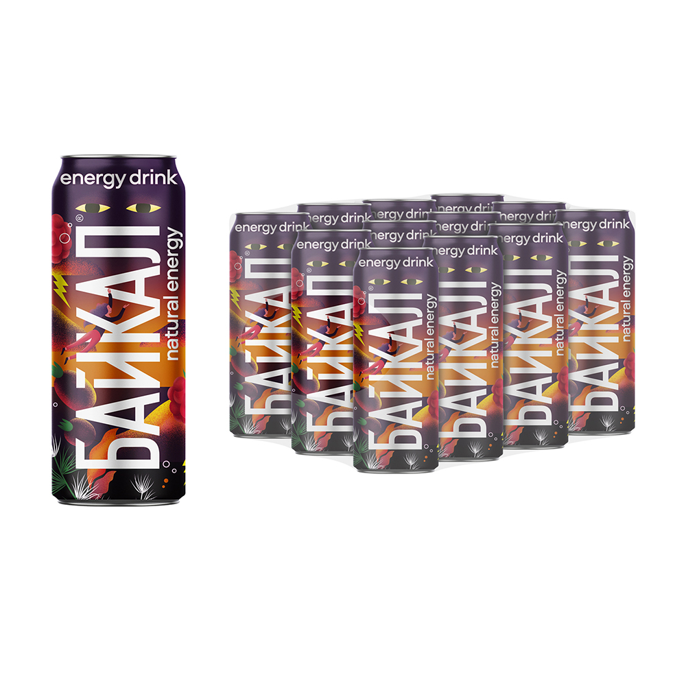  Энергетик БАЙКАЛ natural energy малина и дикая смородина 0,45 л, ж/б 0,45 литра