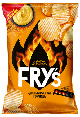 Чипсы из натурального картофеля рифленые FRY's, вкус ядреная русская горчица, 80 г