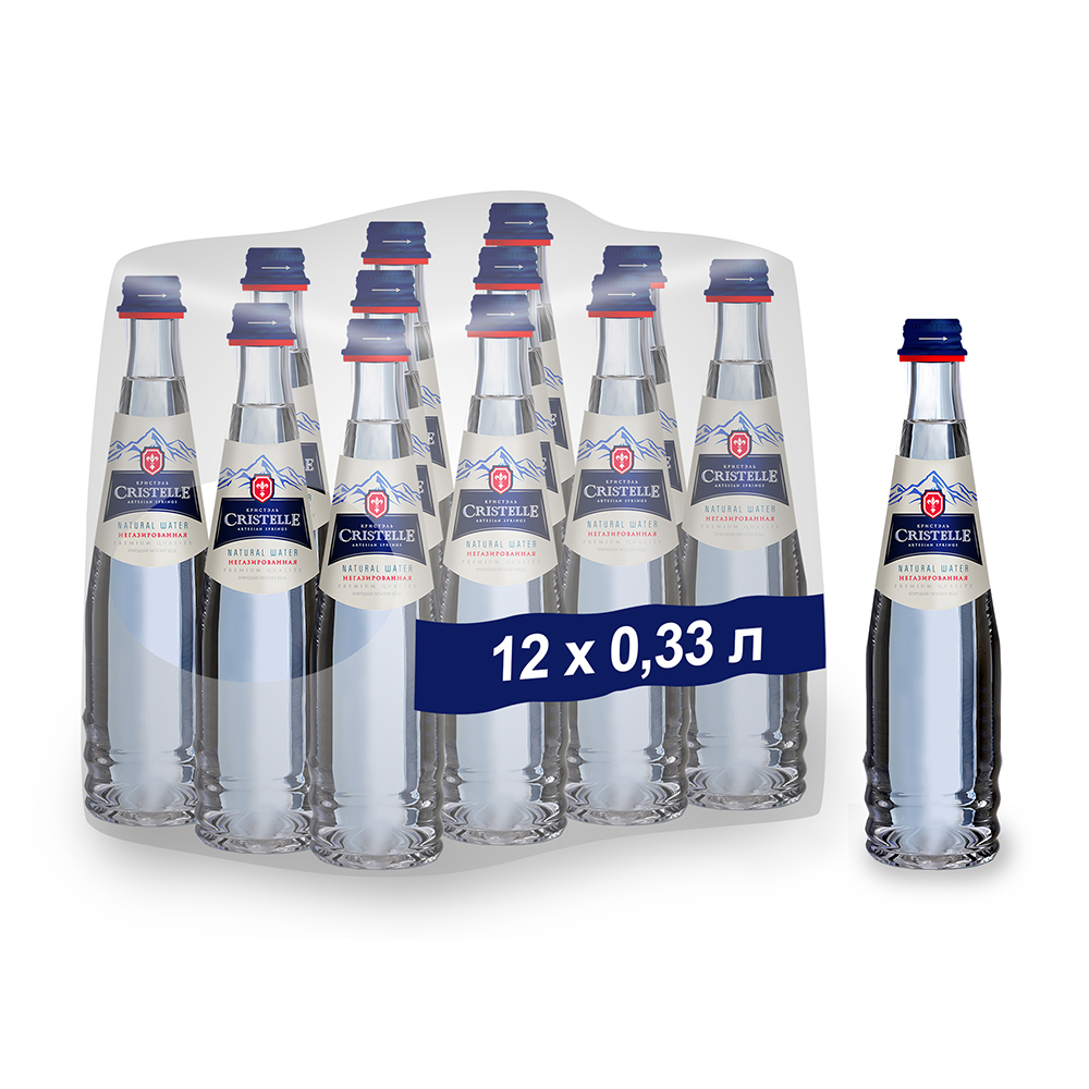 Вода питьевая природная СRISTELLE 0,33 л, без газа, стекло, премиум