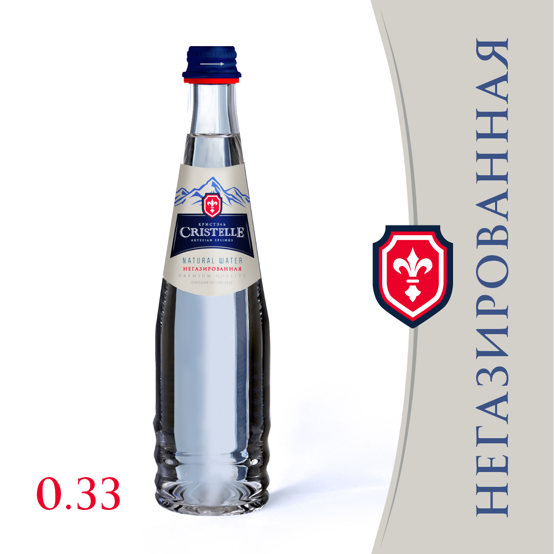 Вода питьевая природная СRISTELLE 0,33 л, без газа, стекло, премиум