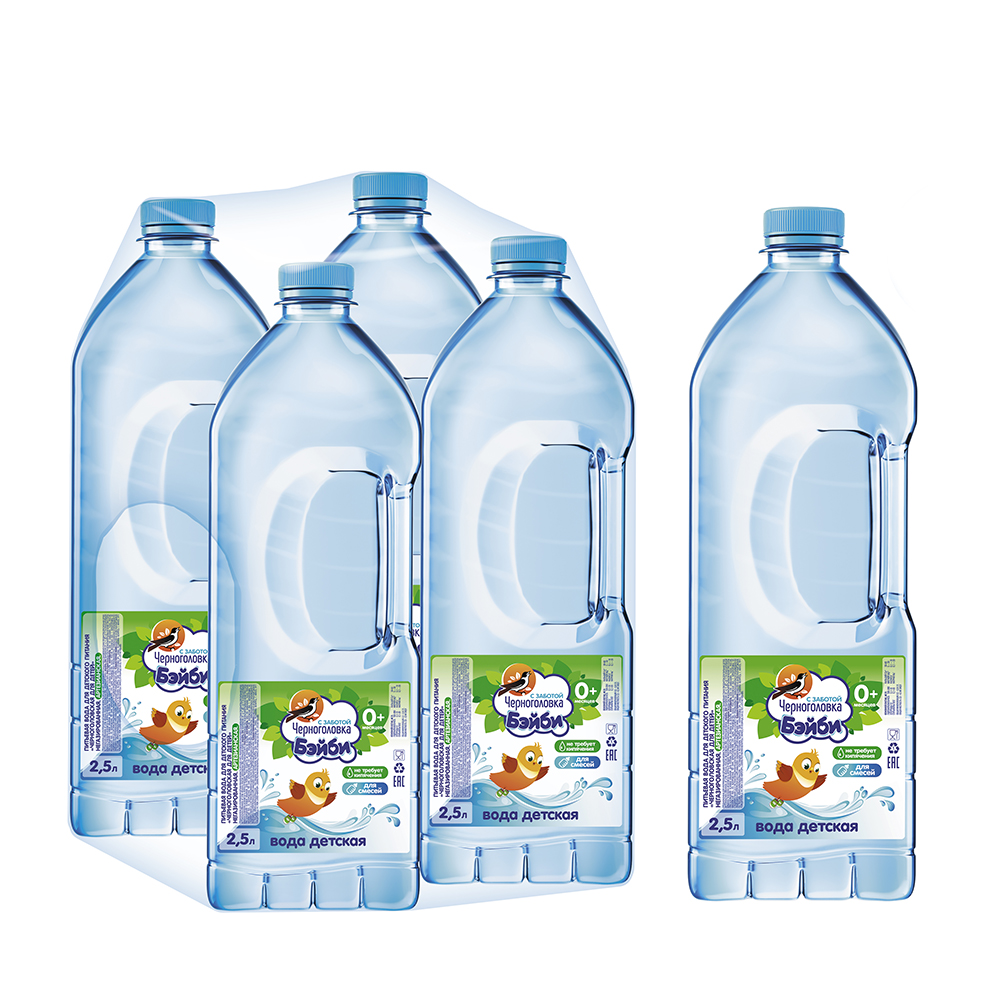 Вода питьевая детская ЧЕРНОГОЛОВКА Бэйби 2,5 л, без газа, ПЭТ