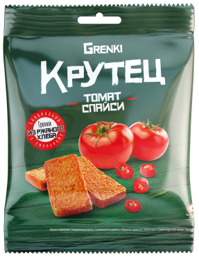 Гренки КРУТЕЦ, вкус томата спайси, 80 гр