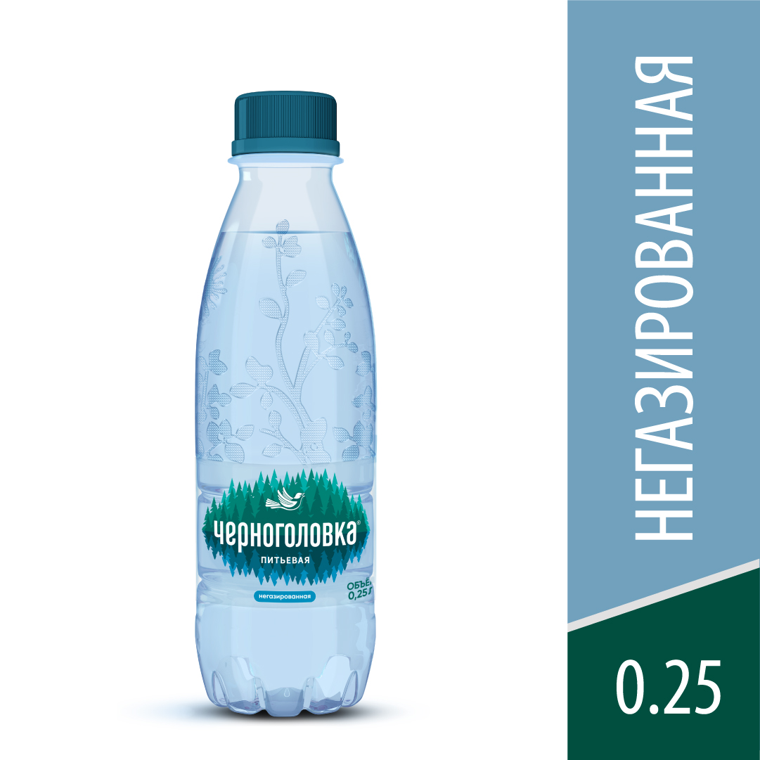 Вода питьевая ЧЕРНОГОЛОВКА 0,25 л, без газа, ПЭТ