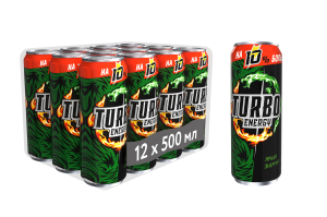  Энергетический напиток TURBO ENERGY безалкогольный Яркая энергия «на 10% больше» 0,5 л, газ, ж/б  0,5 литра