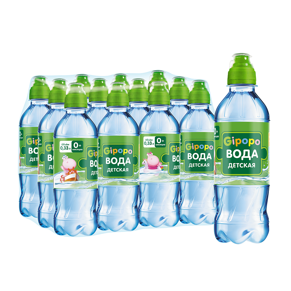 Вода детская артезианская GIPOPO 0.33 л, без газа, ПЭТ