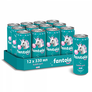 Лимонад  FANTOLA "Bubble Gum" 0,33 л, газ, ж/б