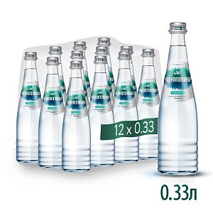 Вода питьевая минеральная ЧЕРНОГОЛОВКА 0,33 л, газ, стекло, премиум