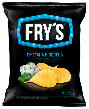Чипсы Fry's Сметана с зеленью, 130г