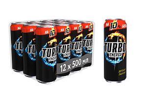 Энергетический напиток TURBO ENERGY безалкогольный Дерзкая энергия «на 10% больше» 0,5 л, газ, ж/б   