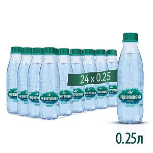 Вода питьевая артезианская ЧЕРНОГОЛОВКА 0,25 л, газ, ПЭТ